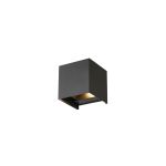 D'Lite Nova Wandlamp Aluminium Zwart 4.9W 480lm - 830 Warm Wit | IP54 - Kantelbaar Angle
