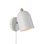 Nordlux Gaston Wandlamp Metaal en Hout Wit | Geschikt voor E27