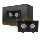 Spot Duo Zwart | Zaagmaat 155x75mm - IP22 - GU10 Fitting